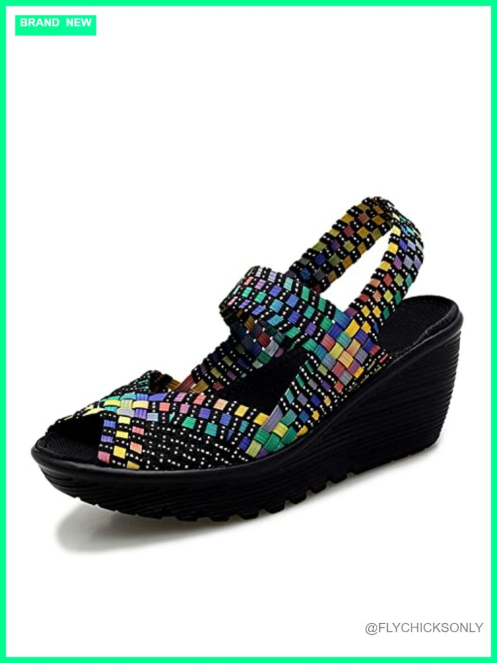 Wedge Platform Slip-on Woven Pumps Casual Walking Shoes
